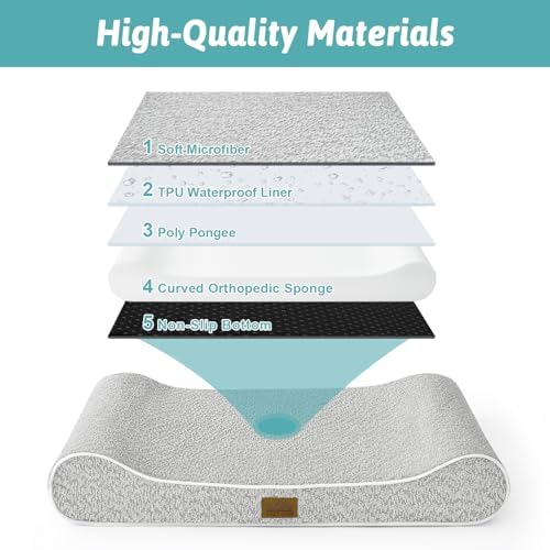 COZY KISS Orthopedic Dog Bed, for Large Dogs up to 90 lbs, 45x30x6in