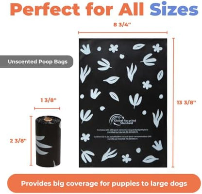Best Pet Supplies GRS Poop Bags for Dogs - Black, 600 Count, Unscented
