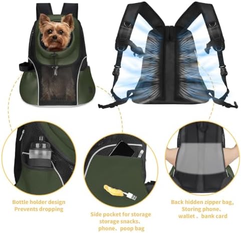 WOYYHO Pet Dog Carrier Backpack, Ventilated Mesh Small Dog Front Backpack