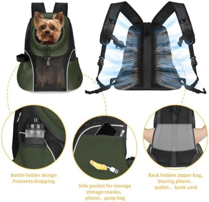 WOYYHO Pet Dog Carrier Backpack, Ventilated Mesh Small Dog Front Backpack