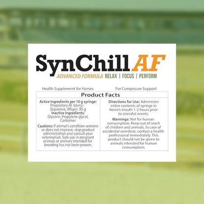 SynNutra Equine SynChill AF Horse Calming Supplement Gel, 3 Pack