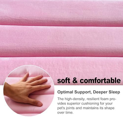 pobopobo Dog Crate Pad, Ultra Soft & Anti-Slip Kennel Mat, Secure Fit for Metal Crates & Dog Cages, Washable Cozy Bed for Small Medium Large Dogs (Pink, S(23"*14"*1.5"))