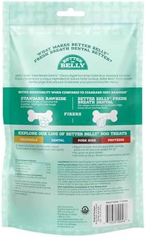 Better Belly Fresh Breath Roll Large Highly Digestible Dog Treats, 4 Count