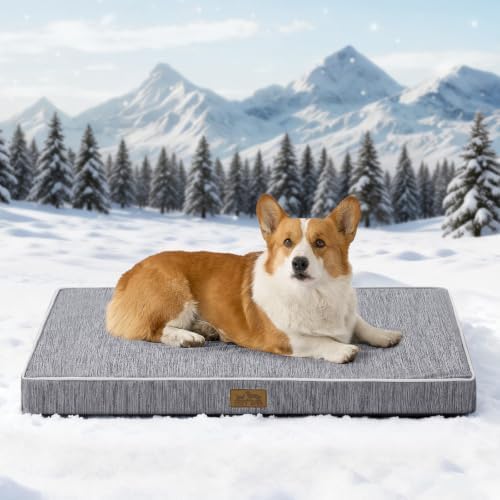 COZY KISS Cooling Orthopedic Dog Bed, Q-Max>0.5, Waterproof Lining, 36x27in