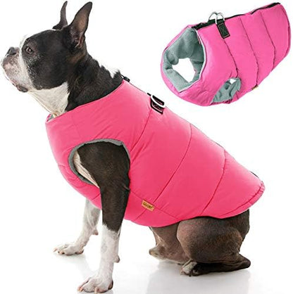 Gooby Padded Vest Dog Jacket, Solid Pink, Medium