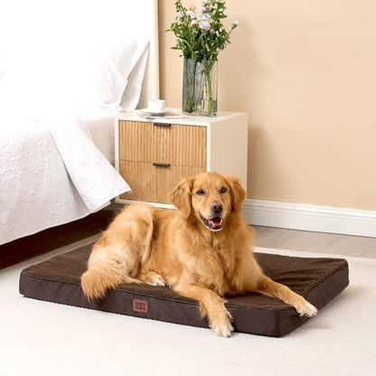 EHEYCIGA Orthopedic Dog Bed Large with Removable Washable Cover, 36IN Brown
