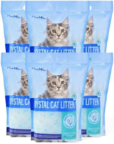 Made4Pets Cat Litter Crystals,Non Clumping Litter 25.8 lbs(6 x 4.3lb Packs)