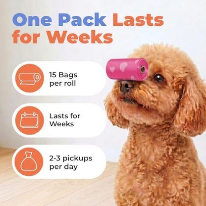 Best Pet Supplies Poop Bags for Dogs - Pink Heart, 150 Count