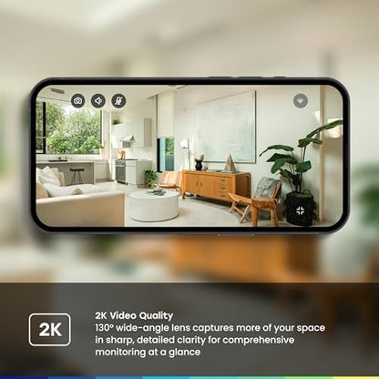 myQ Indoor Plug-in Security Camera Gen 2 – 2K Smart Wi-Fi Camera with Night Vision, Baby and Pet Monitor, Motion Detection and Alerts, 2-Way Audio & App Control, 2 Pack