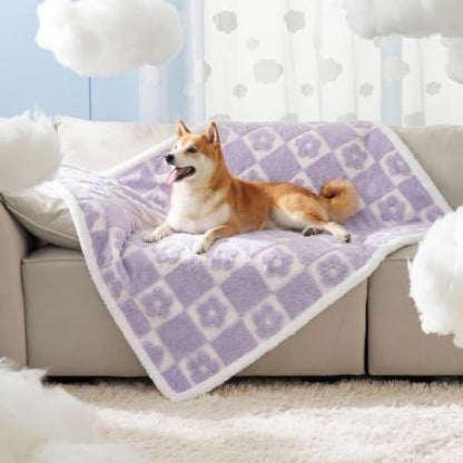 LE SURE Waterproof Dog Blankets for Large Dogs Cute Cozy 3D Jacquard,40x50