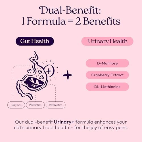 WellJoy Urinary Cat Supplement + D-Mannose, Cranberry, GutBoost, 90ct