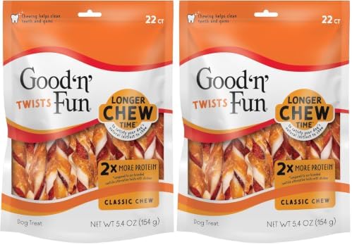 Good 'N' Fun Triple Flavor Twist Chews for Dogs,22-Count,(Pack of 2)
