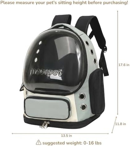 Cat Bubble Backpack Carrier, TSA Airline Approved Pet Travel Bag for Small Medium Dogs, Clear Hiking Camping Backpack for Cats, Kitten and Puppy up to 18 lbs, Green Bubble