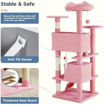 DUMOS 54-inch Cat Tree Tower with Scratching Posts, Indoor Use