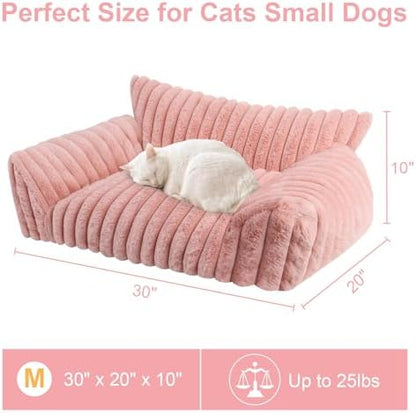 Dog Beds for Small Dogs,Cat Dog Couch Bed for Indoor Cats, Dog Sofa,M,Pink