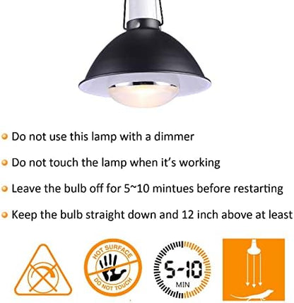 2 Pack 100W UVB UVA Reptile Light,Reptile Heat Lamp Basking Bulb for Bearded Dragon,UVB Bulb Basking Light for Reptiles…