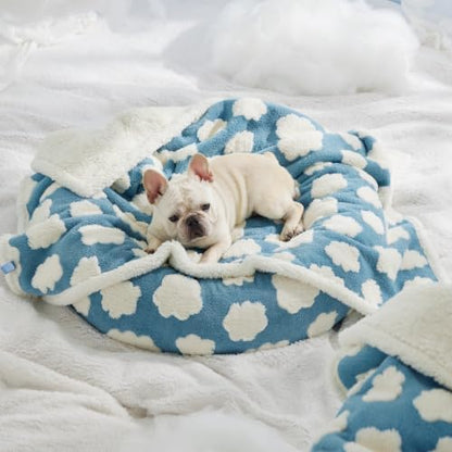 LE SURE Waterproof Dog Blankets for Medium Dogs Cute 3D Jacquard,30x40