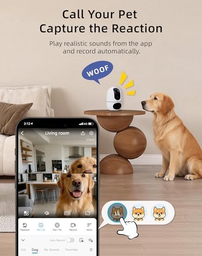 VIRTAVO AI Pet Camera Indoor with Phone App for Dog, Cat, Puppy, Dual-Lens