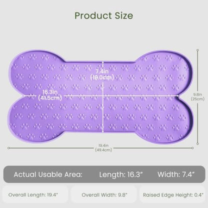 PWTAA Dog Food Mat Anti-Slip Silicone Dog Bowl Mat Thicker Pet Placemat Waterproof Cat Feeder Pad with Raised Edge Puppy Kitten Feeding Mats Suitable Small Medium-Sized Dogs Cats Eating Tray - 2PCS