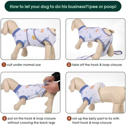 Kuoser Recovery Suit for Dogs Cats, Soft Dog Surgery Suit Female Male Spay