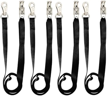 Cross Ties for Horse, 4 Pack Adjustable Nylon Cross Ties Horse Trailer Tie with Panic Snap and Bull Snap,Adjustable Length from 44.5-78.5 Inch,Black