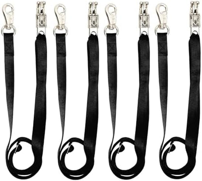 Cross Ties for Horse, 4 Pack Adjustable Nylon Cross Ties Horse Trailer Tie with Panic Snap and Bull Snap,Adjustable Length from 44.5-78.5 Inch,Black