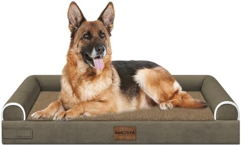 NANUYA Orthopedic Dog Bed for Jumbo Dogs, 48 x 33 Inch, Brown