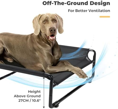 Veehoo Outdoor Elevated Dog Bed, Cooling Raised Dog Beds for Large Dogs