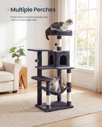 SONGMICS HOME Cat Tree for Indoor Cats, Multi-Level Tower