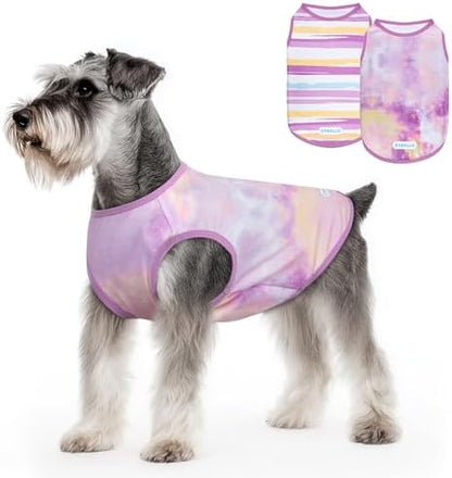 cyeollo 2Pack Dog Cooling Shirts Evaporative Dog Cooling Vest, M, Purple
