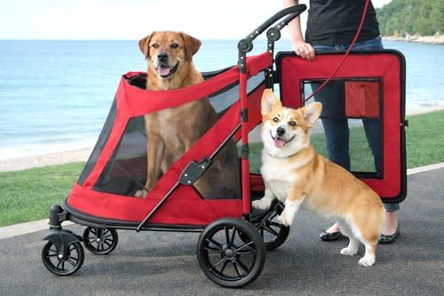 Pet Gear No-Zip Excursion Pet Stroller, Apple