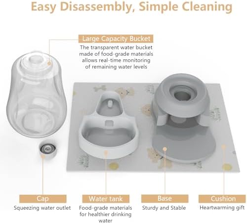 STALTWO 1.6 Gallon Automatic Dog Water Dispenser, Non-Slip Mat, BPA-Free