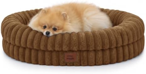 ChiXnuggle Orthopedic Dog Bed, Washable Cover, Faux Fur Bolster Pet Couch
