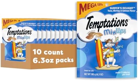 Temptations MixUps Crunchy Cat Treats, Surfer's Delight, 6.3 oz, 10 Pack