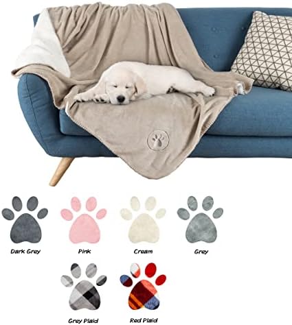 Waterproof Blanket for Dogs and Cats - Reversible 50x60 Throw for Couch, Bed, or Car Protection Against Spills, Stains, and Pet Fur by PETMAKER (Tan)
