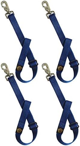 T TEKE Adjustable Heavy Duty Bucket Strap Hanger with Easy-on Hook (4 Pack), for Hay Nets, Buckets and Other Feeders