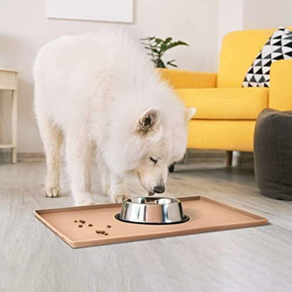 Silicone Dog Food Mat Waterproof Pet Feeding Tray for Medium and Large Dogs