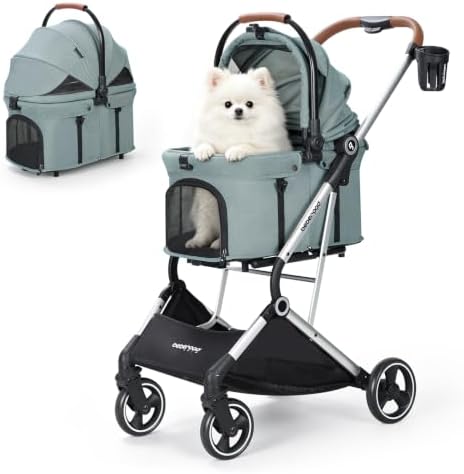 T3 Pro Pet Stroller for Small Dog & Cats up to 44 lbs (Green)