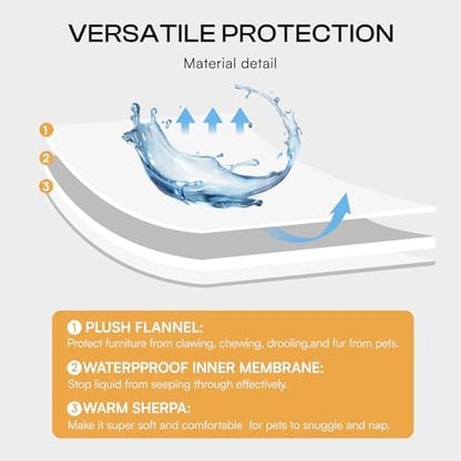 Luciphia Waterproof Pet Blanket, Liquid Pee Proof Dog Blanket for Sofa Bed Couch, Reversible Sherpa Fleece Furniture Protector Cover for Small Medium Large Dogs Cats, Dark Gray Medium（57" x 40"）