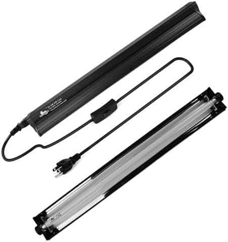 T5 UVB Lighting Combo Kit for Reptiles,24W Light Fixture with Desert 10.0 T5 UVB Light Bulbs Terrarium Hood Heat Lamp for Breaded Dragon,Turtle,Frog,Lizard,Tortoise,Gecko,Snake