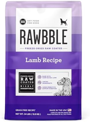 BIXBI Rawbble Freeze-Dried Raw Coated Dog Food, Lamb – Fresh Meat, No Meat Meals, Grain-Free – USA Made, 24 lbs