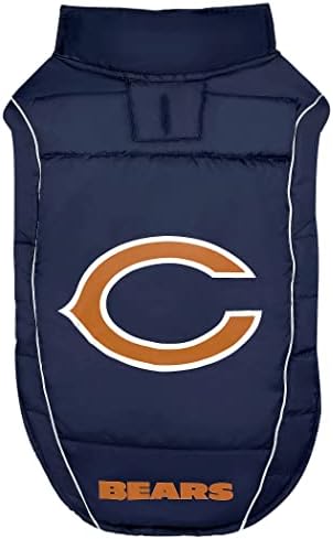NFL Chicago Bears Puffer Vest for Dogs & Cats, Size Large. Warm, Cozy, and Waterproof Dog Coat, for Small and Large Dogs/Cats. Best NFL Licensed PET Warming Sports Jacket