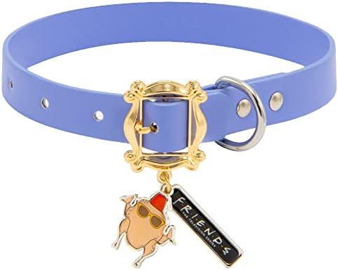 Buckle-Down Dog Collar, Friends, Monicas Peephole Frame Cast Buckle with Turkey and Friends Charms, Extra Large 18 to 24 Inch Length 1.15 Inches Wide