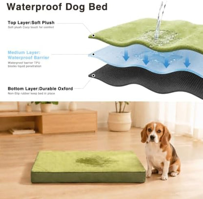 NUPIDA Waterproof XL Extra Large Dog Crate Bed with Washable Cover, 41x27