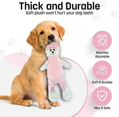 FGA MARKETPLACE Pink Rabbit Dog Toy Flat NO Stuffing NO Squeak, Funny Style Will Entertain Your Pet for Hours, Recommended for Small and Medium Dog 21 INCH Long