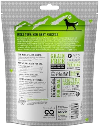 I and love and you Nice Jerky Bites - Beef + Lamb - Grain Free, Real Beef, Training Treat, Chewy Dog Treats, Filler Free, 4oz