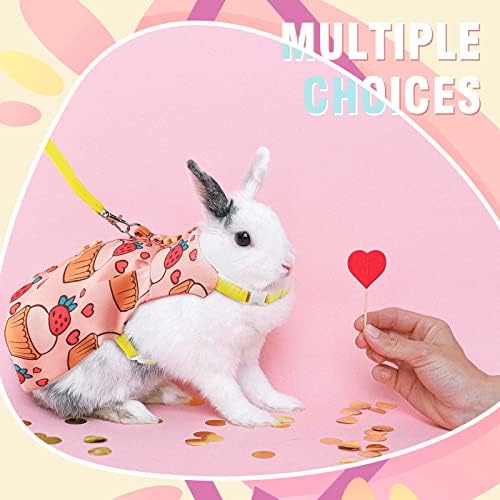 3 Sets Rabbit Bunny Harness and Leash Gift, Cake, Animal, Pineapple