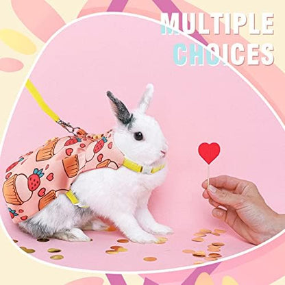 3 Sets Rabbit Bunny Harness and Leash Gift, Cake, Animal, Pineapple