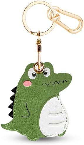 Leather Keychain Holder Case for AirTag, Cute Protective Cover for Apple Airtag KeyChain, GPS Tracker Item Finder