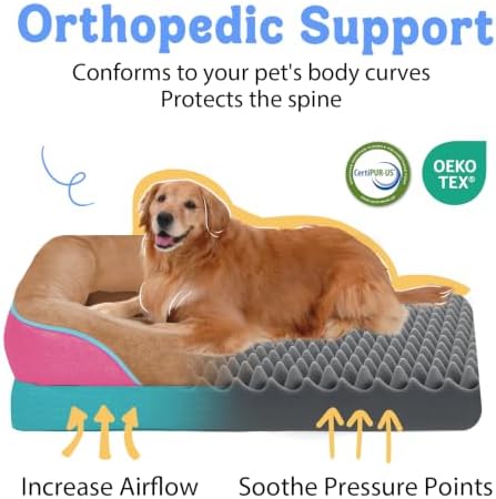 Chez Paw Waterproof Orthopedic XL Dog Bed for Large and Extra Large Dogs